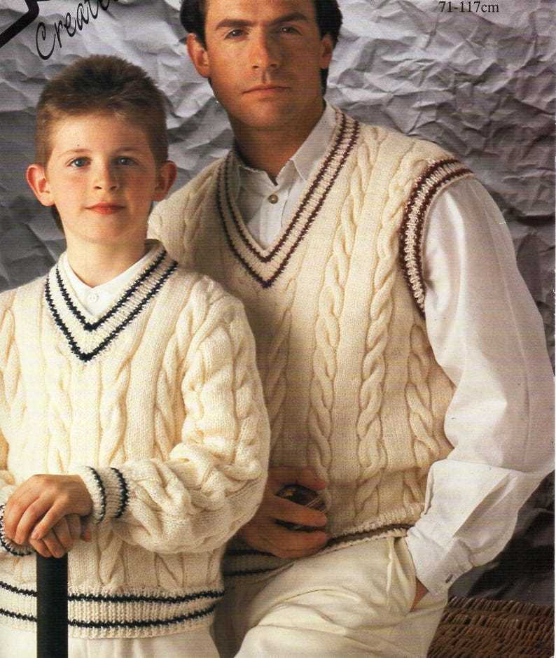 Mens sleeveless jumper knitting pattern