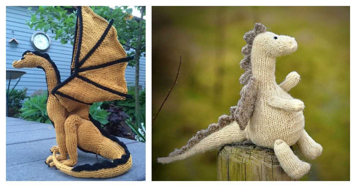 Dragon knitting pattern knitted toys