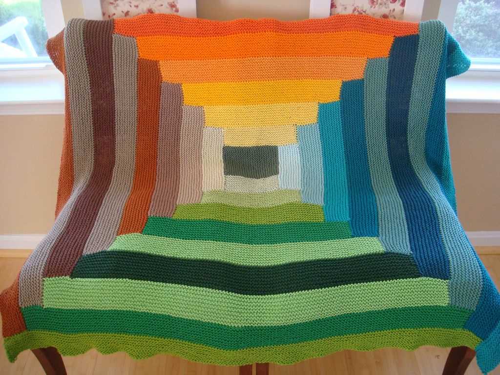 Geometric blanket knitting pattern