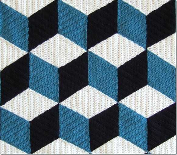 Geometric blanket knitting pattern