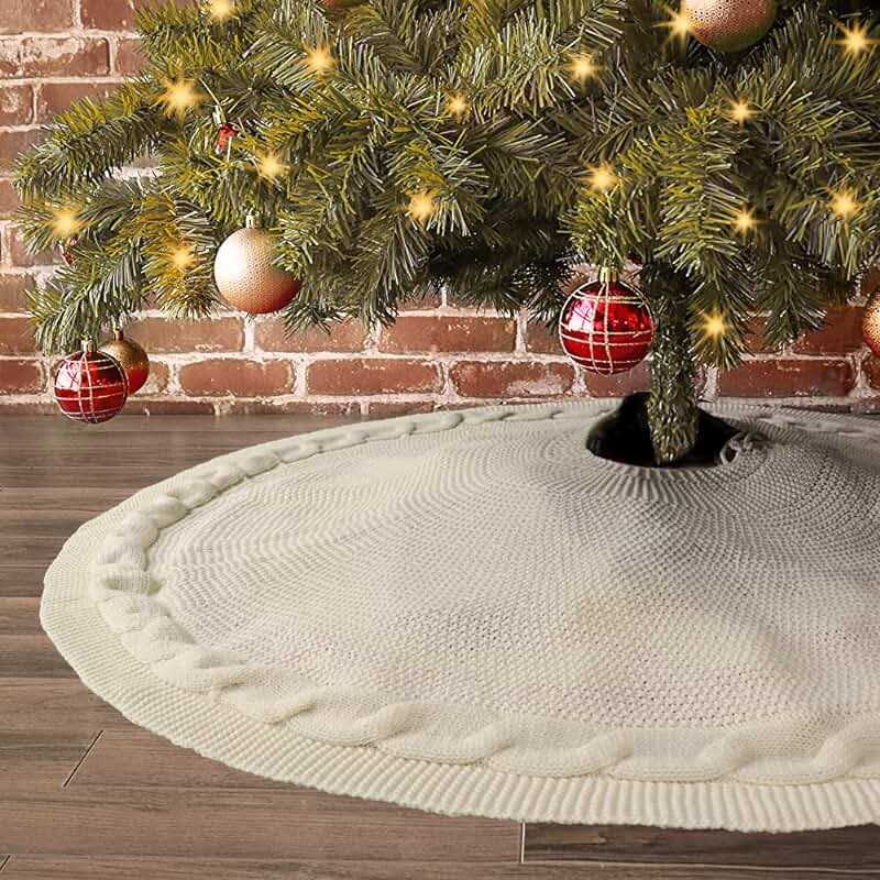 Cable knit christmas tree skirt pattern