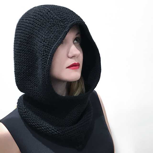 Knit pattern hood