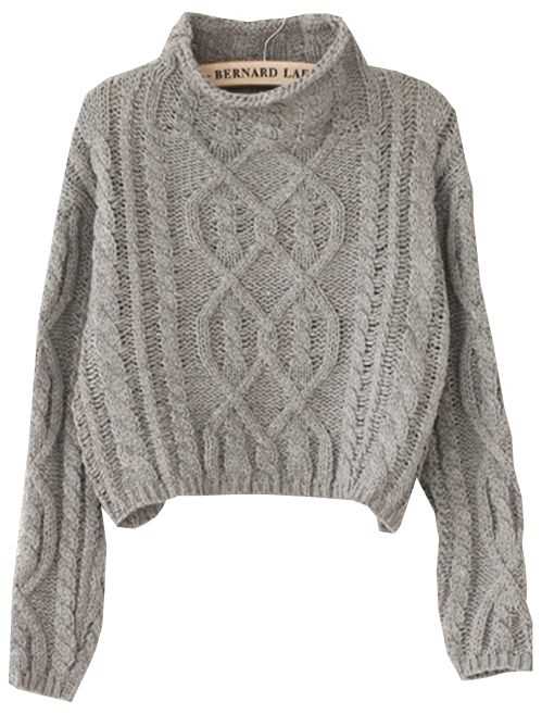 Cropped cable knit sweater pattern