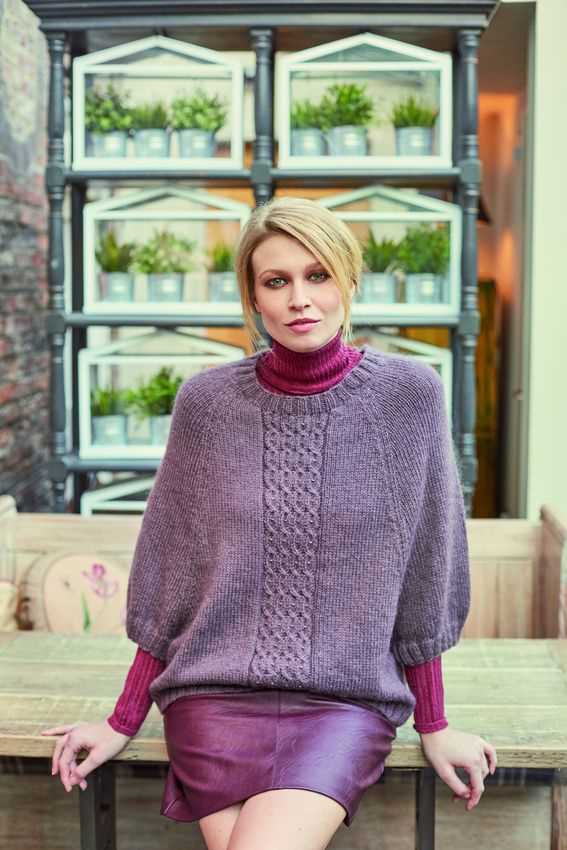 Poncho sweater with sleeves knitting pattern