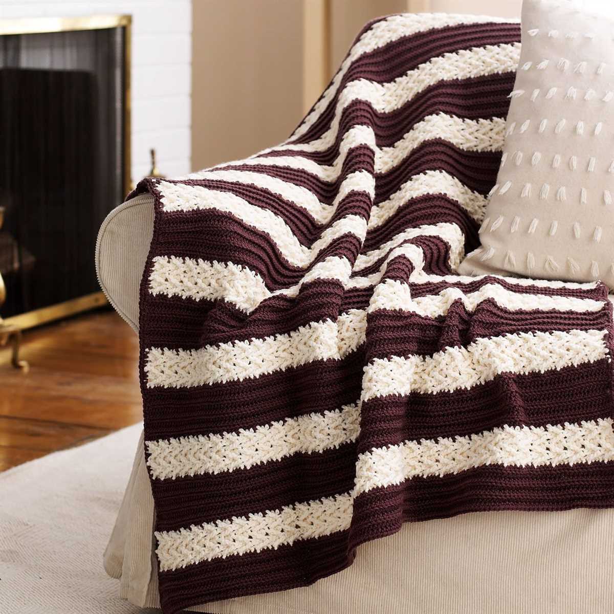 Bernat blanket stripes knitting pattern