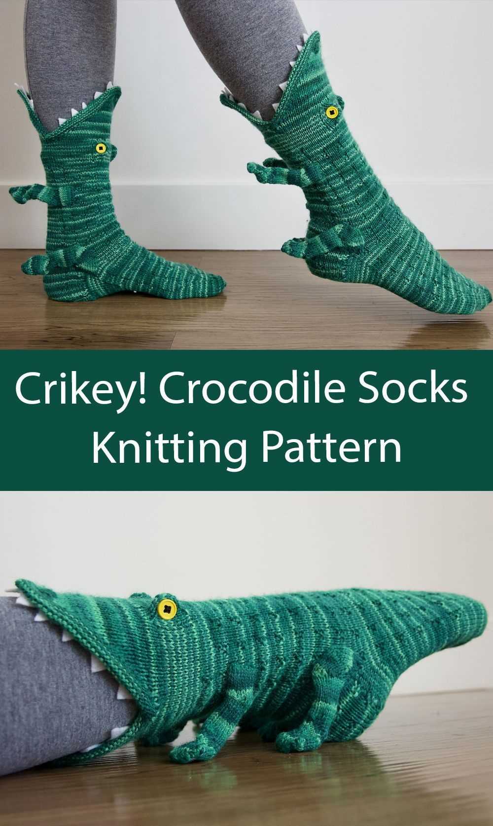 Knitting pattern crocodile socks