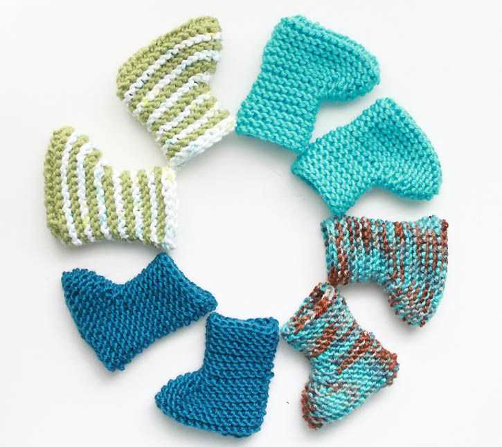 Easy knit baby booties free pattern