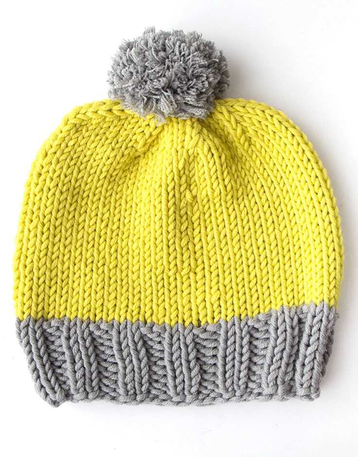 Color block knit hat pattern