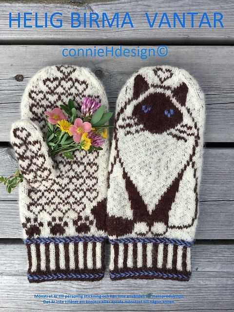 Cat mittens knitting pattern