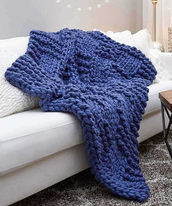 Easy knitting pattern for throw blanket