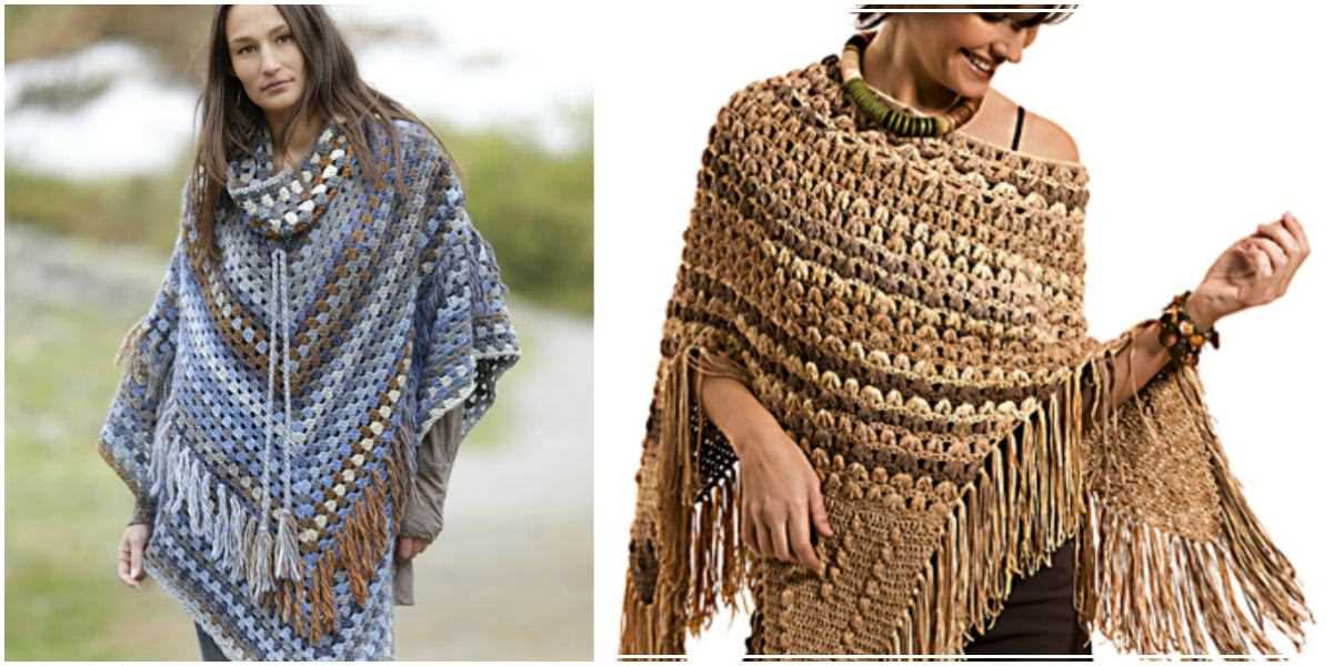 One piece poncho knitting pattern