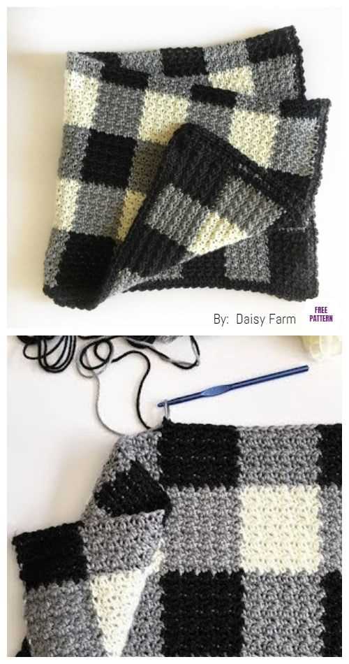 Gingham blanket knitting pattern