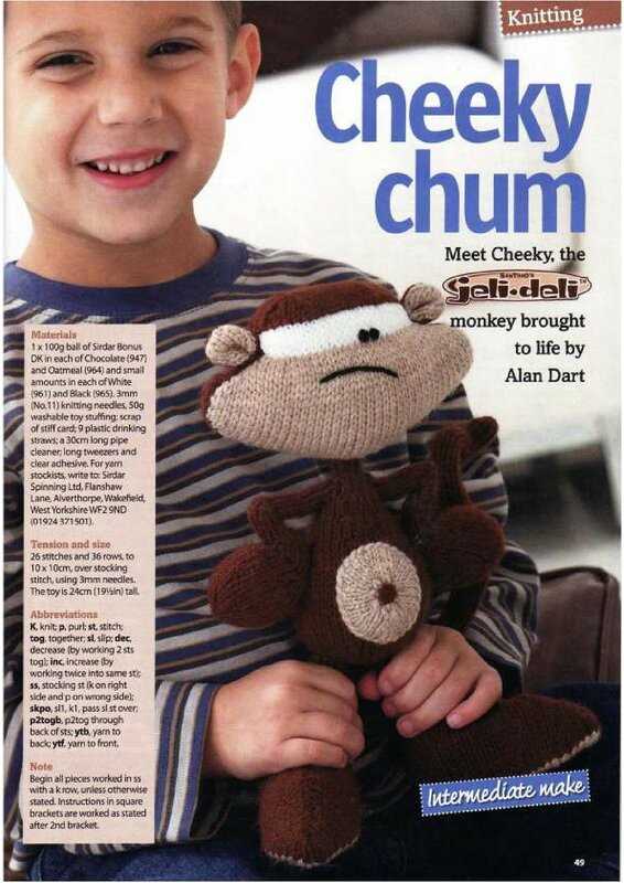 Cheeky monkey knitting pattern