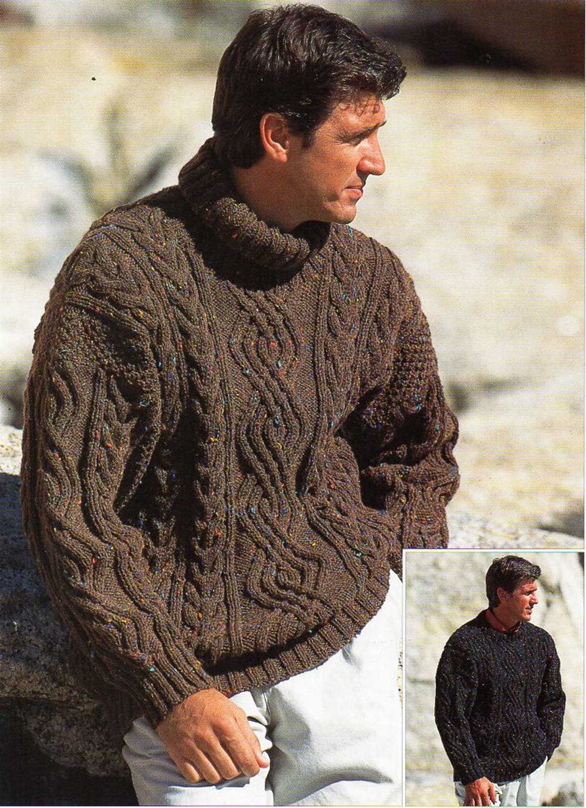 Free knitting pattern mens aran sweater