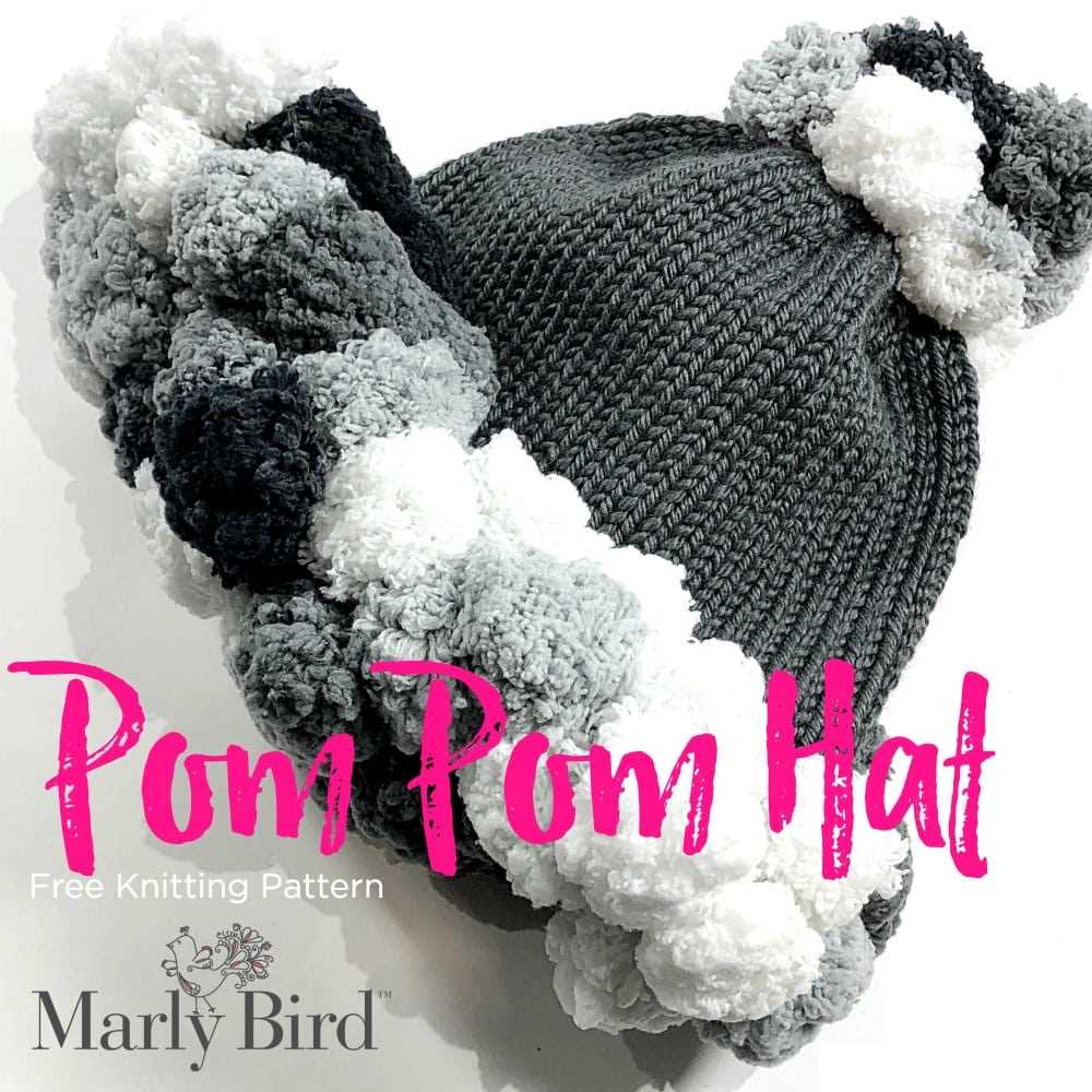 Free pom pom hat knitting pattern