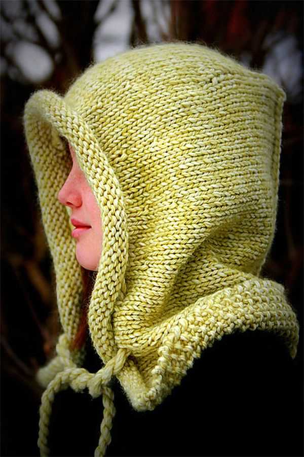 Free knitted hooded scarf pattern