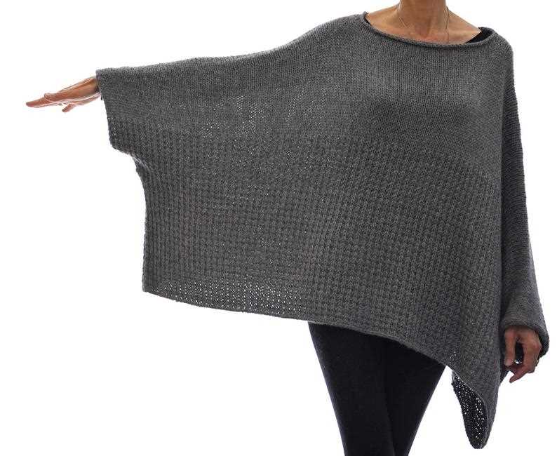 Poncho sweater with sleeves knitting pattern