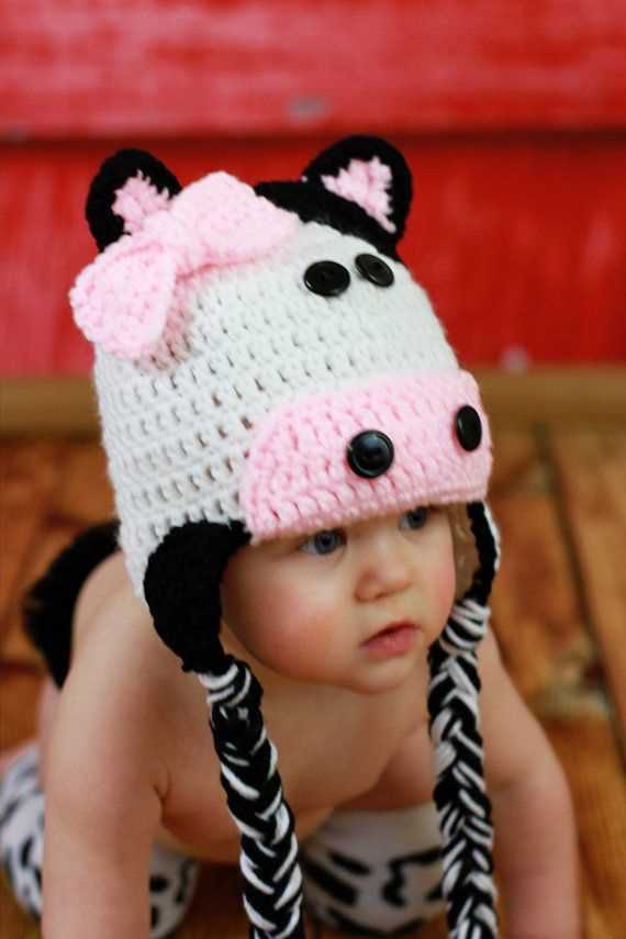 Knitted cow hat pattern