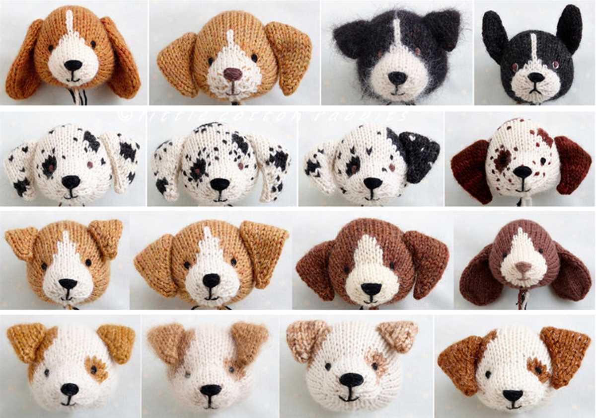 Knitted dog patterns toy