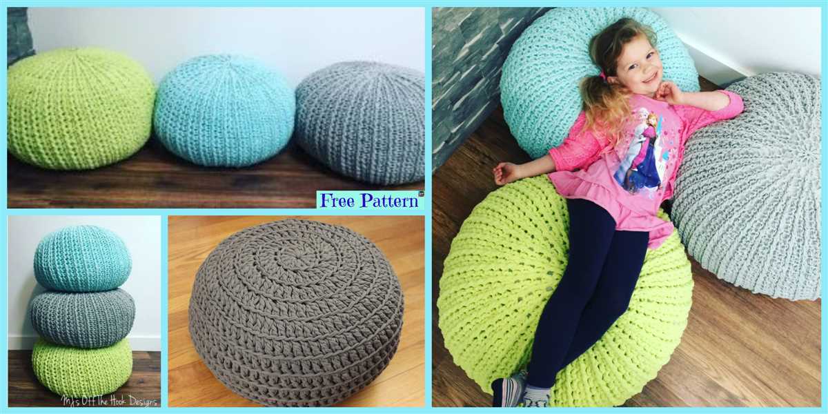 Knitted pouf pattern free