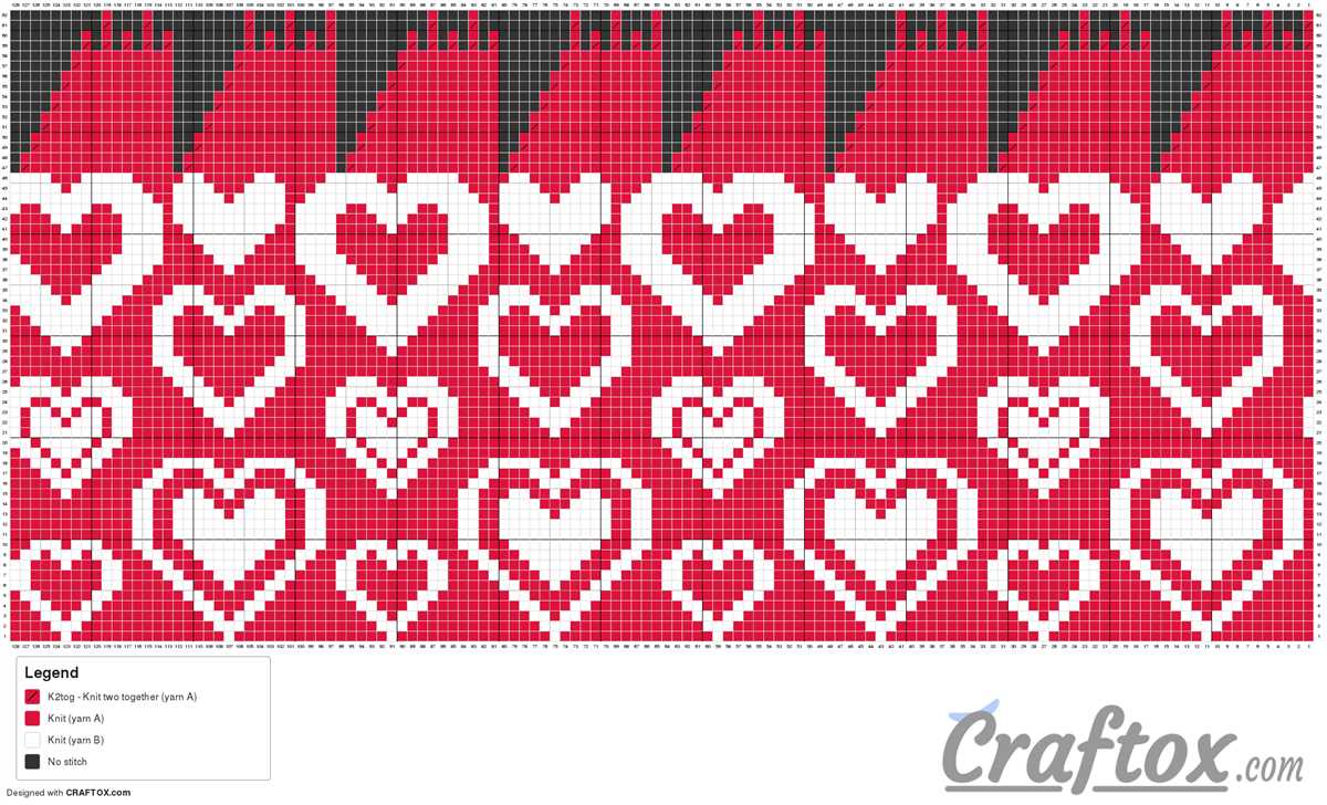 Knit pattern heart