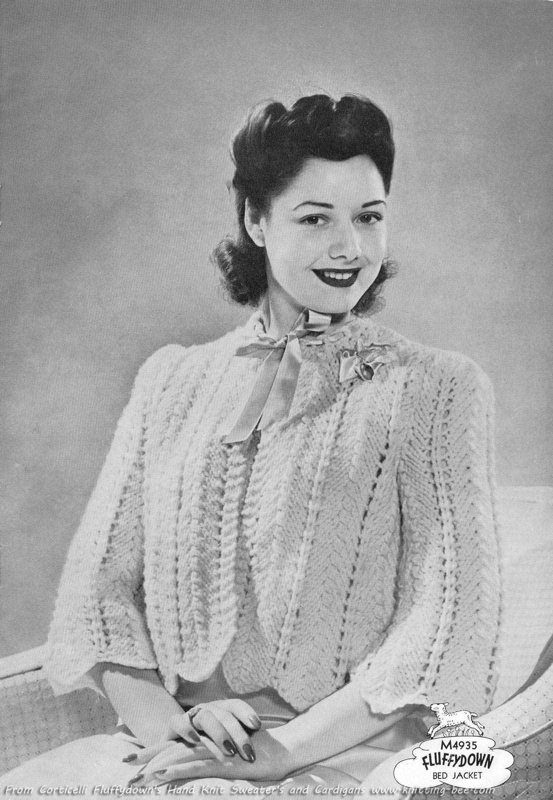 Knitting pattern bed jacket