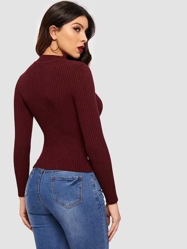 Ribbed turtleneck knitting pattern