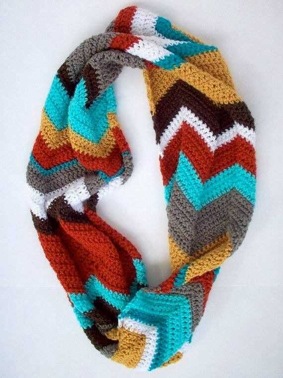 Chevron infinity scarf knitting pattern