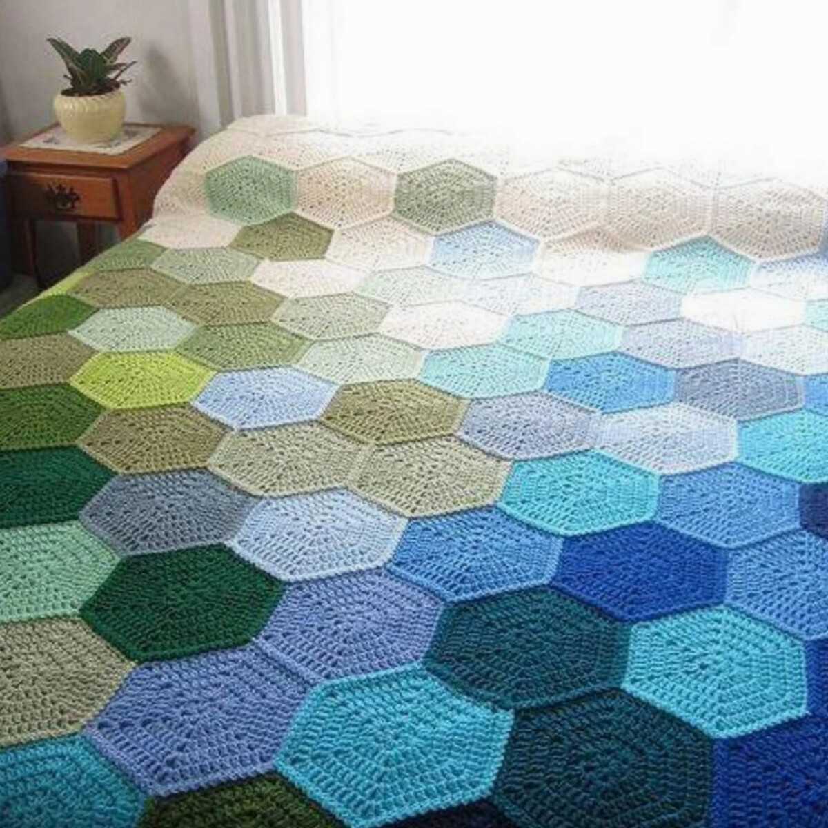 Geometric blanket knitting pattern