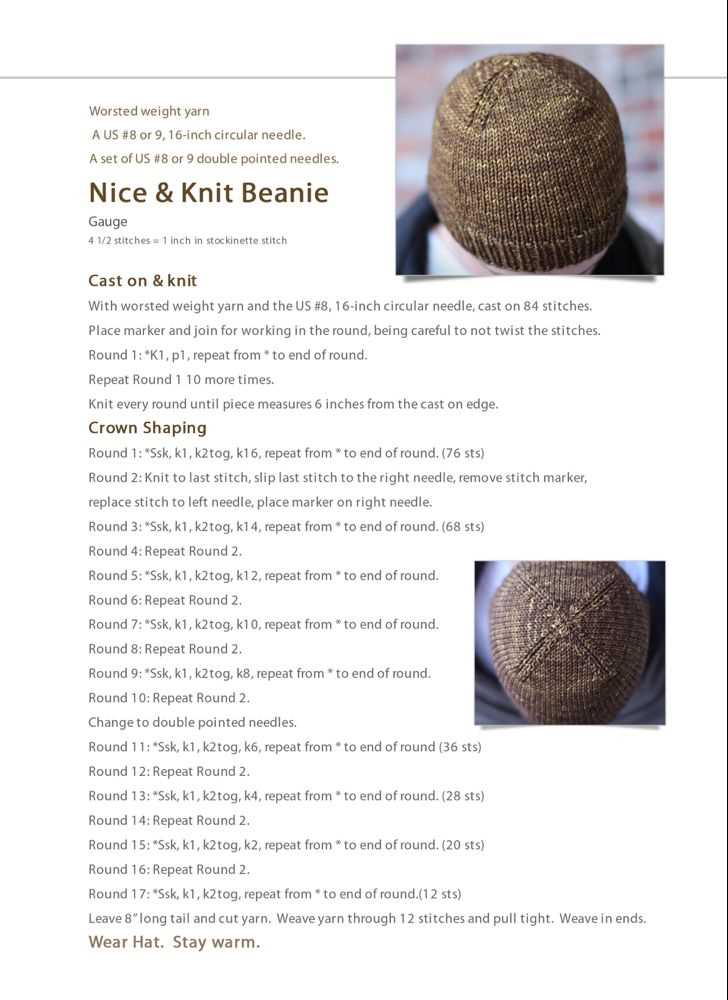 Free knit beanie patterns