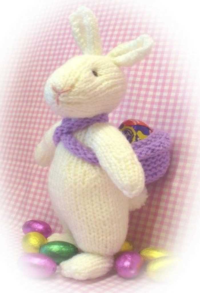 Free knitted bunny egg cosy pattern