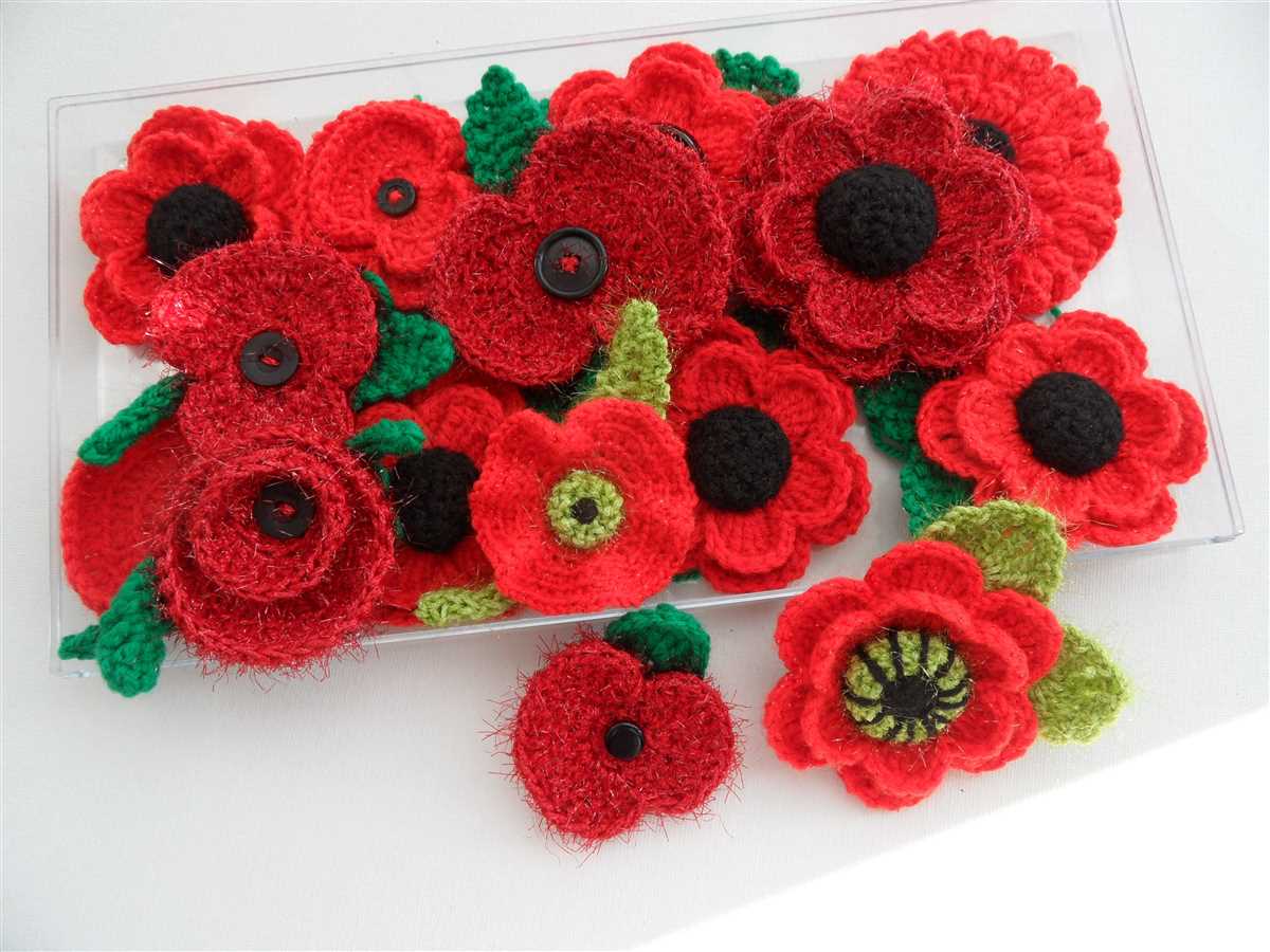 Knitting pattern for a remembrance poppy