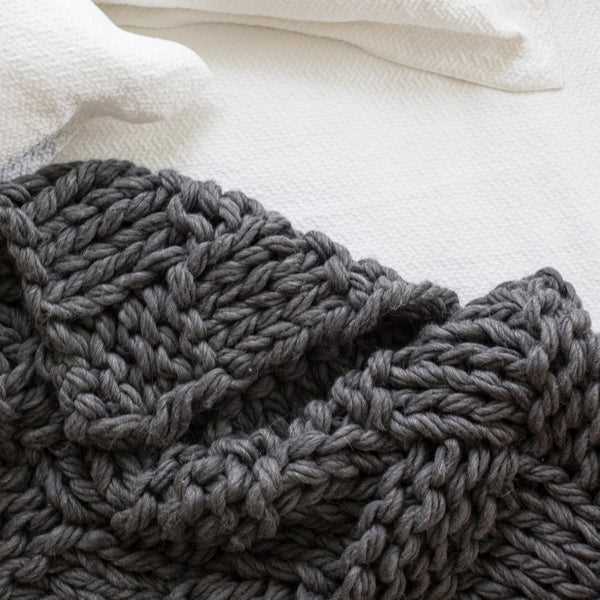 Chunky wool knit blanket pattern