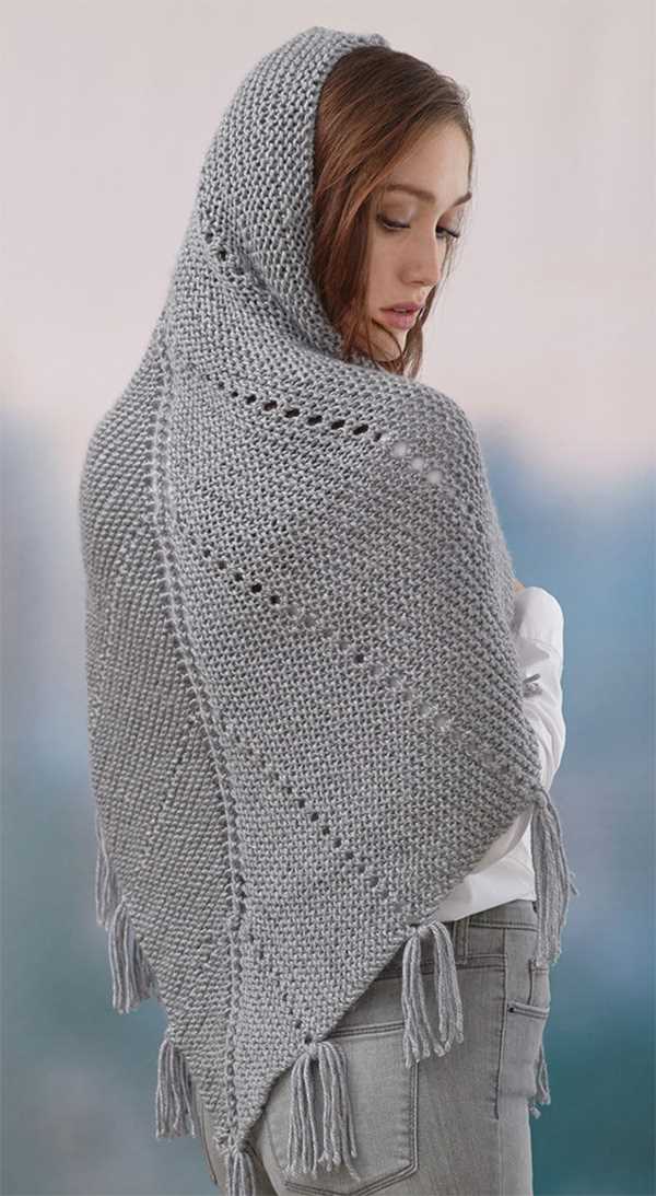 Hooded shawl knitting pattern