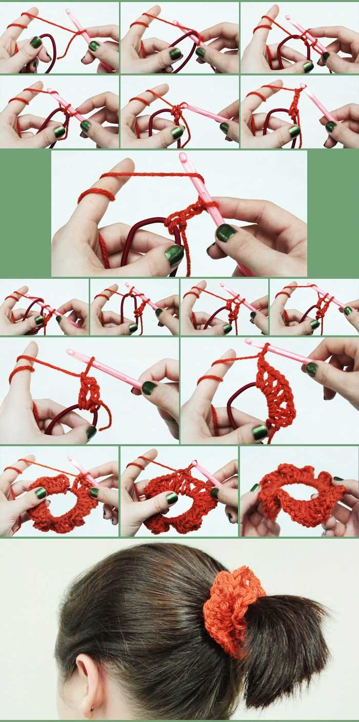 Hair scrunchie knitting pattern