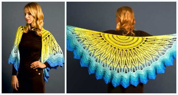 Half circle shawl knit pattern