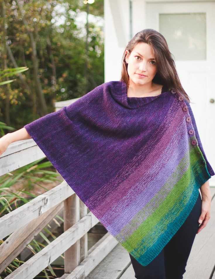 Hand knitted poncho pattern