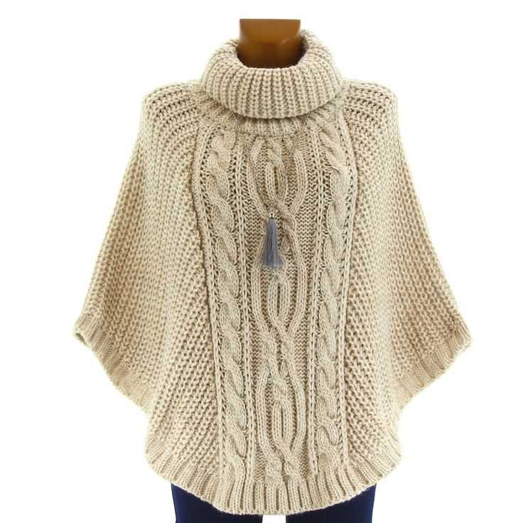 Hand knitted poncho pattern