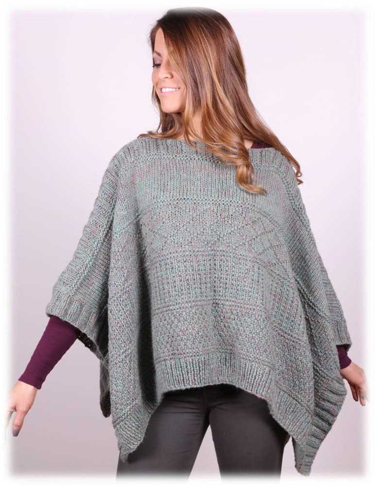 Hand knitted poncho pattern