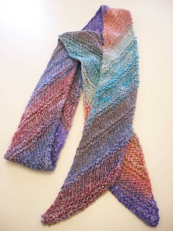 Diagonal knitting scarf pattern