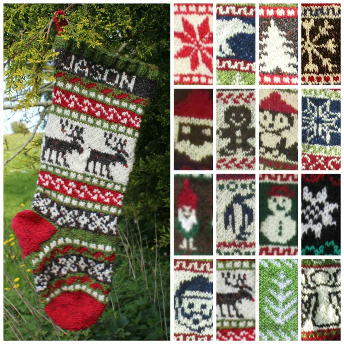 Knitted christmas stocking patterns fair isle