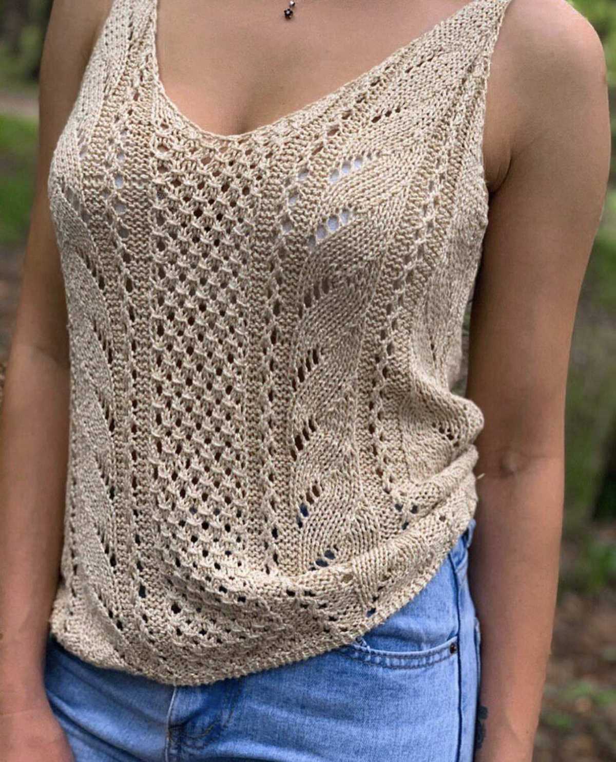 Knit lace tank top pattern