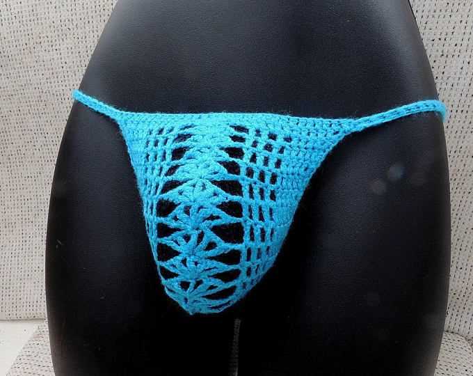 Knitted mens thong pattern