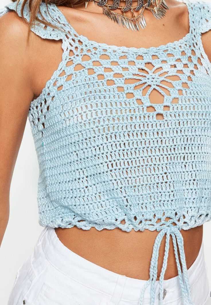 Knit pattern crop top