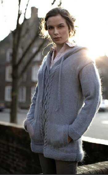 Hoodie sweater knitting pattern