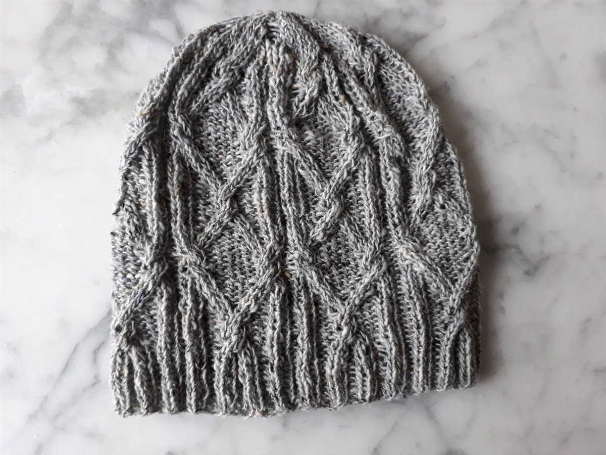 Horizontal cable knit hat pattern