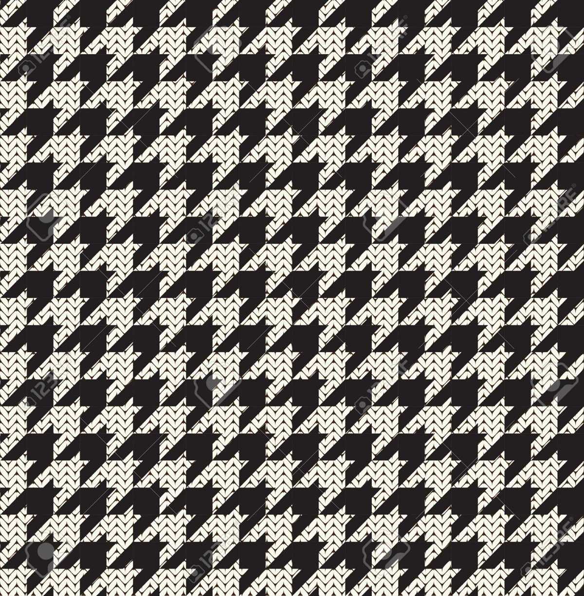 Houndstooth knitting pattern in the round