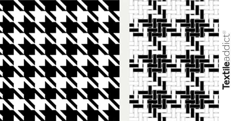Houndstooth knitting pattern in the round