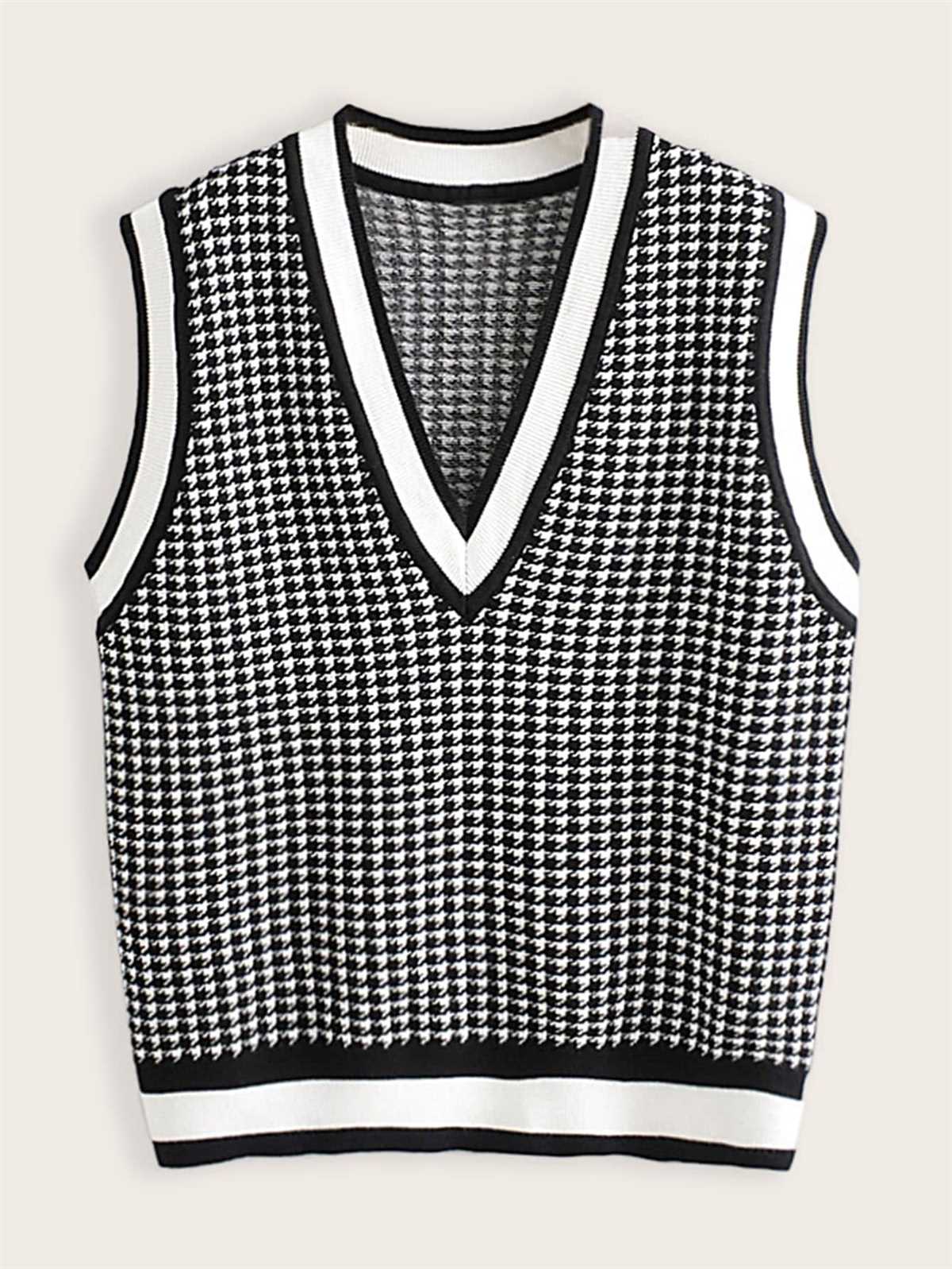 Houndstooth vest knitting pattern