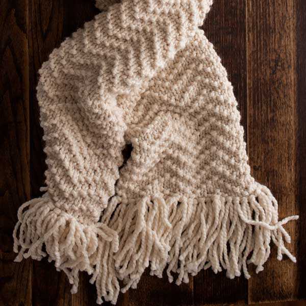 Beginner knitted scarf pattern